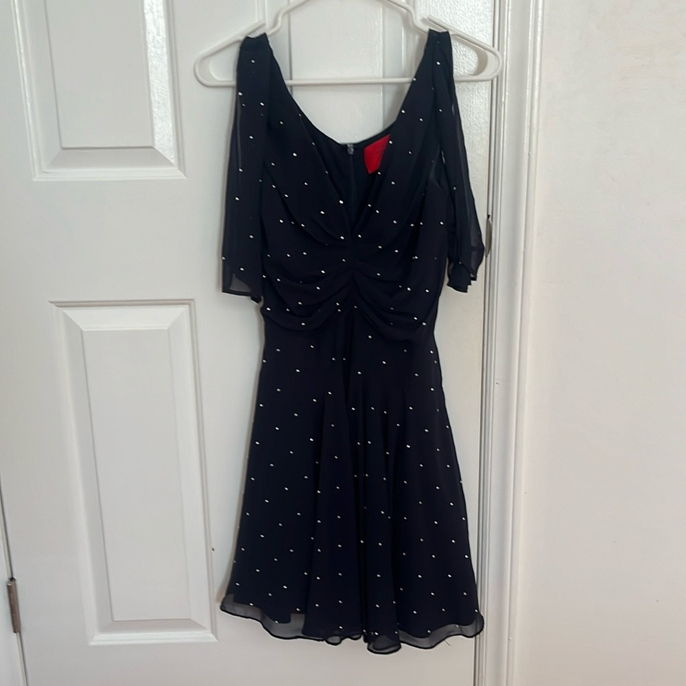 Z Spoke by Zac Posen beautiful rhinestone navy A line dress size 2